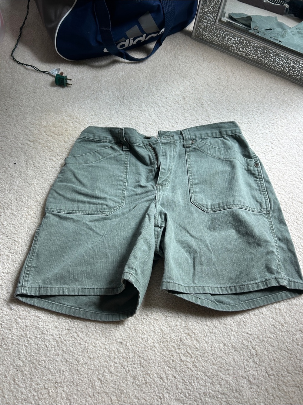 Faded Glory Sage Green Utility Cargo Shorts